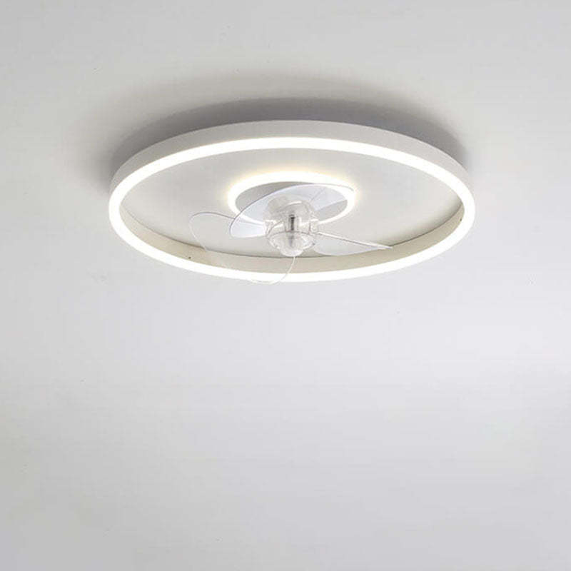 Nordic Minimalist Round LED Flush Mount Fan Light