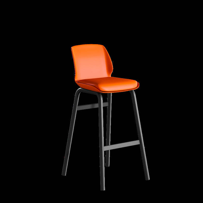 Nordic Square Leather Iron Plastic Bar Stool