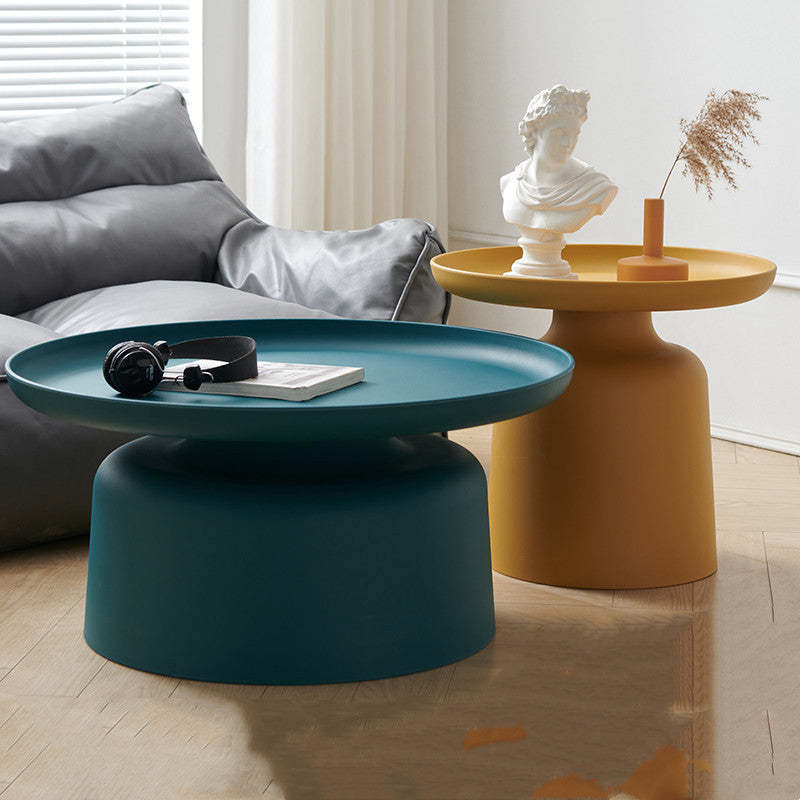 Scandinavian Round Plastic Coffee Table — Large - Gray