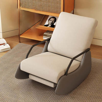 Modern Snowflake Velvet Cat Scratch Leather Recliner — Without Footrest & High Resilience Sponge Version / Mint Green & Light Gray