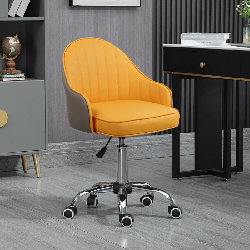 Modern Leather Steel Movable Desk Chair