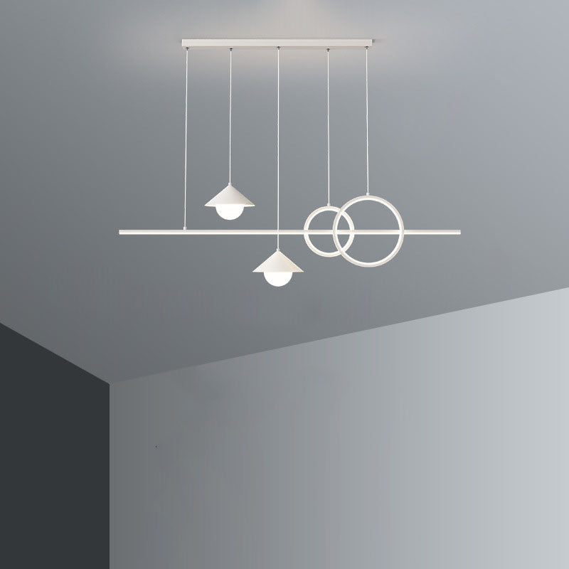 Minimalist Cone Circle Iron Acrylic LED Island Chandelier