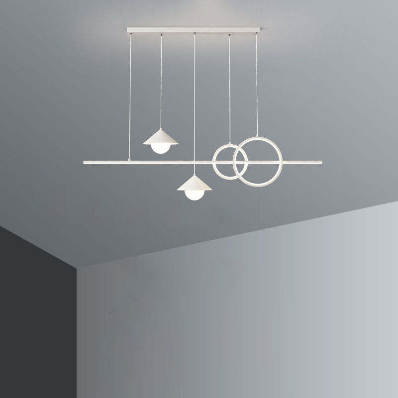 Minimalist Cone Circle Iron Acrylic LED Island Chandelier