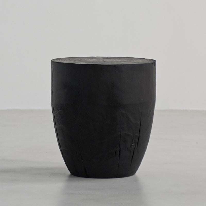 Japanese Wabi-Sabi Wood Geometric End Table — R