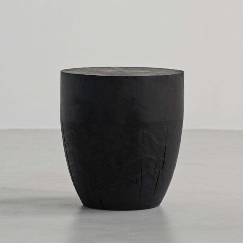 Japanese Wabi-Sabi Wood Geometric End Table — R