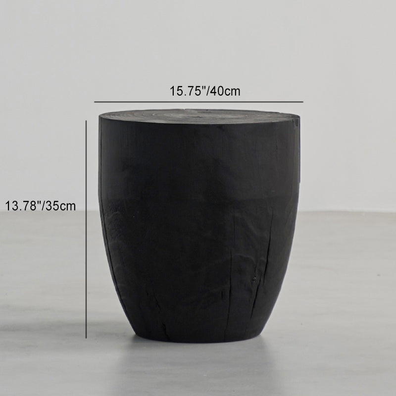 Japanese Wabi-Sabi Wood Geometric End Table
