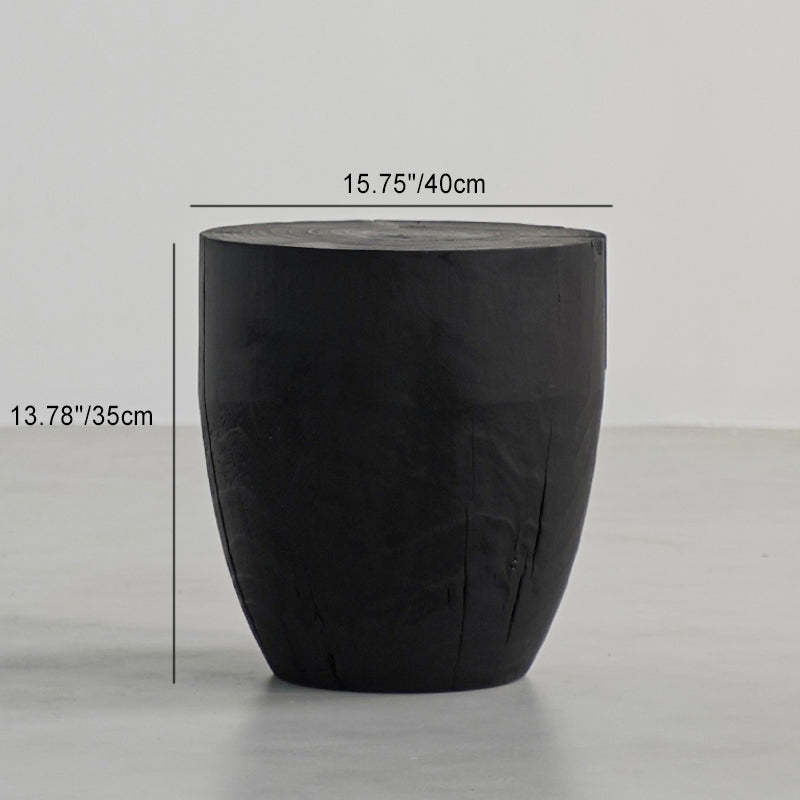 Japanese Wabi-Sabi Wood Geometric End Table