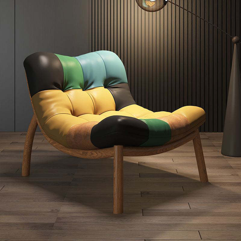 Scandinavian Upholstered Leather Steel Sofa