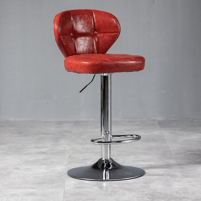 Minimalist Leather Metal Bar Stool