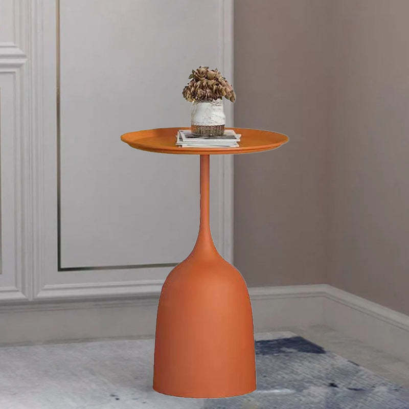 Scandinavian Metal Iron Marble End Table — Black - Iron