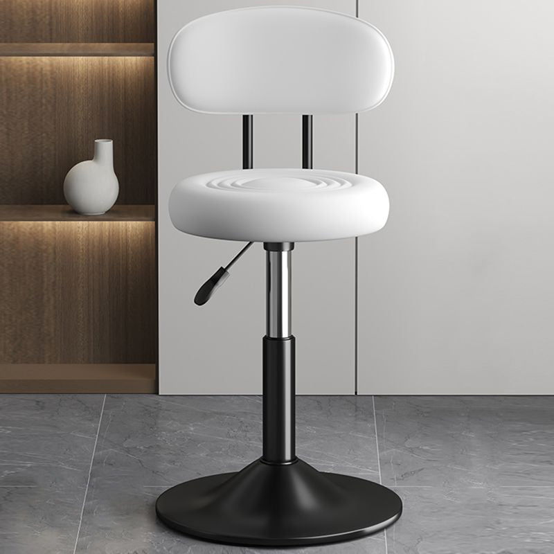 Contemporary Leather Swivel Bar Stool Height Adjustable