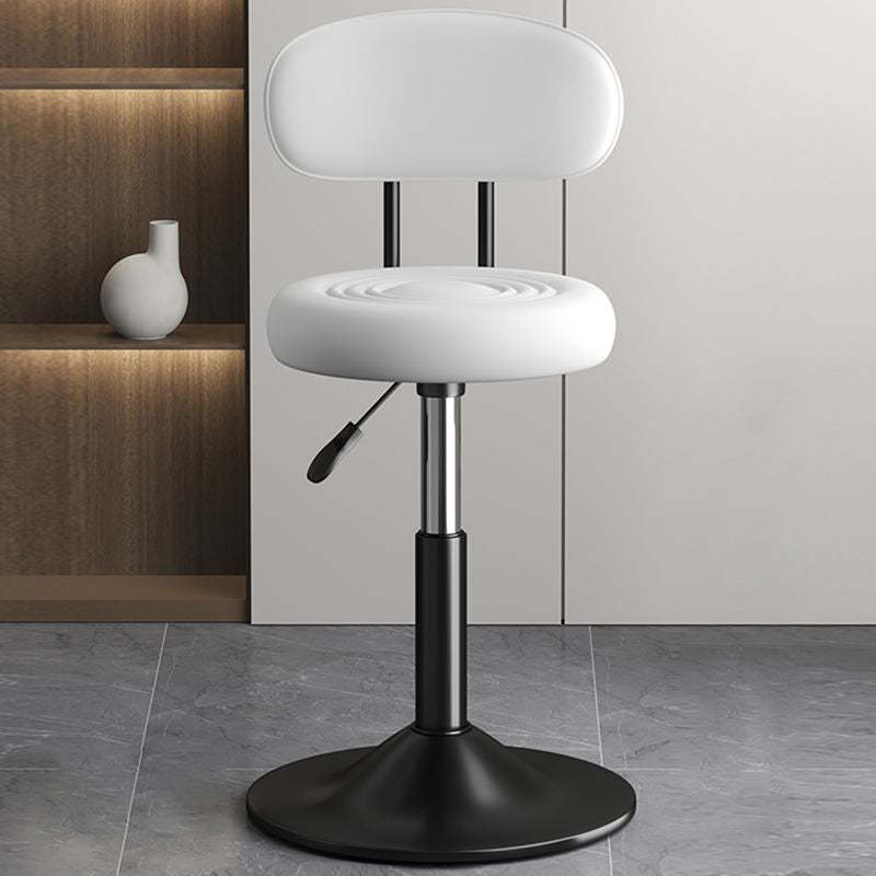 Contemporary Leather Swivel Bar Stool Height Adjustable
