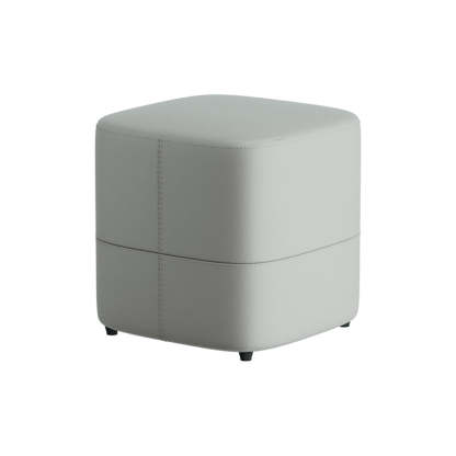 Minimalist Microfiber Leather Solid Wood Low Stool — Gray