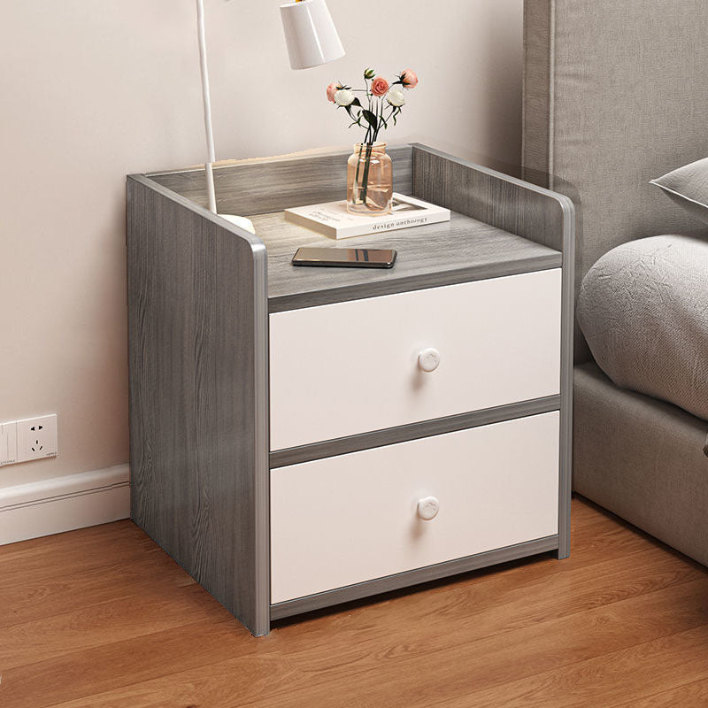 Minimalist Rectangular 1/2/3-Drawer Nightstand — E - 3 Drawer & Lock-free - White Pine Color