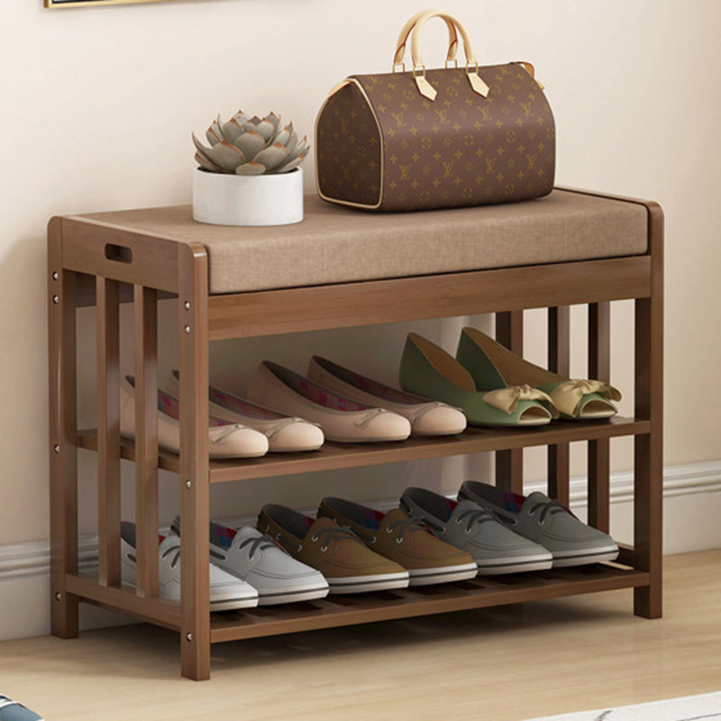 Minimalist Fabric Bamboo Rattan 2-Shelf Shoe Rack