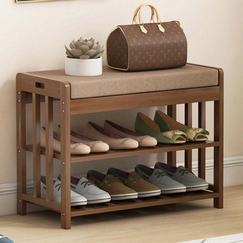 Minimalist Fabric Bamboo Rattan 2-Shelf Shoe Rack