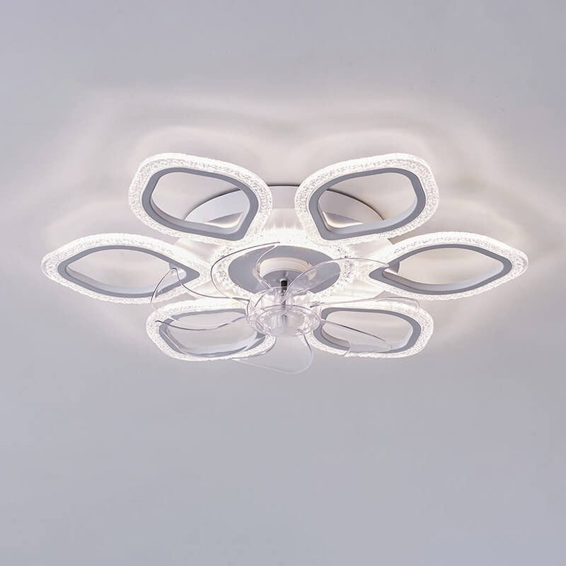 Minimalist flower ceiling fans in acrylic — 220V-240V (UK/AU)