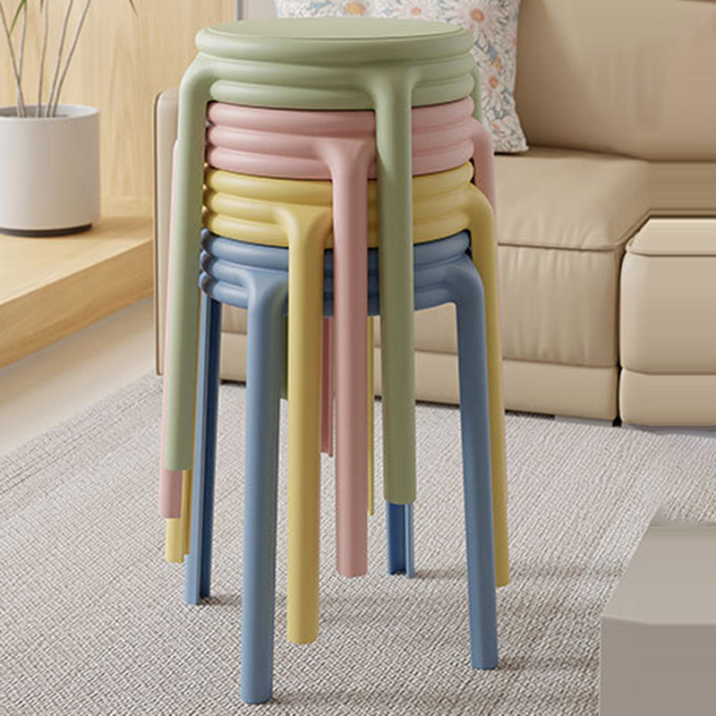 Scandinavian Macaron Round Stackable Plastic Chair