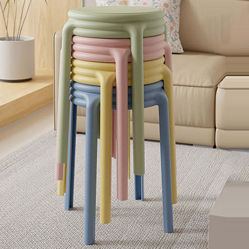 Scandinavian Macaron Round Stackable Plastic Chair