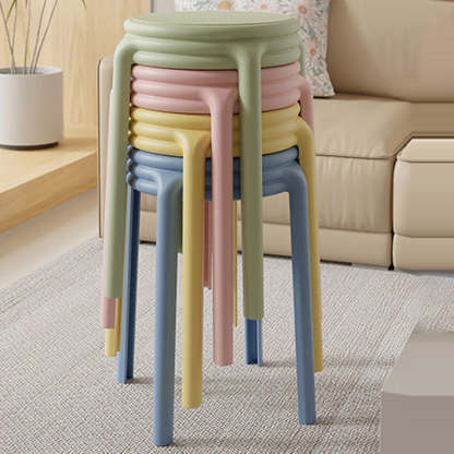 Scandinavian Macaron Round Stackable Plastic Chair