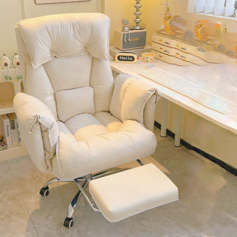 Modern Fabric Steel Adjustable Recliner With Footrest — Steel / A - White / With Footrest