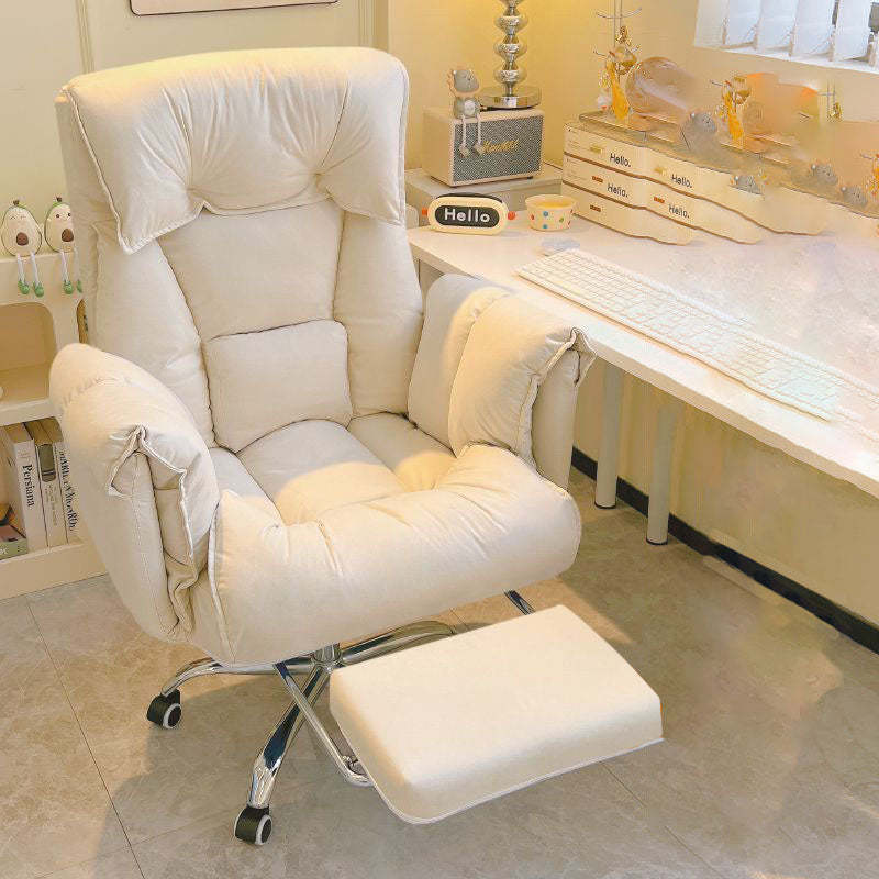 Modern Fabric Steel Adjustable Recliner With Footrest — Steel / A - White / With Footrest