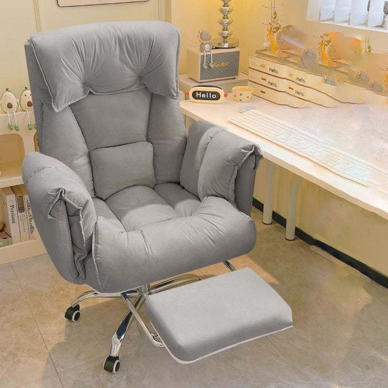 Modern Fabric Steel Adjustable Recliner With Footrest — Aluminium Alloy / A - White / With Footrest