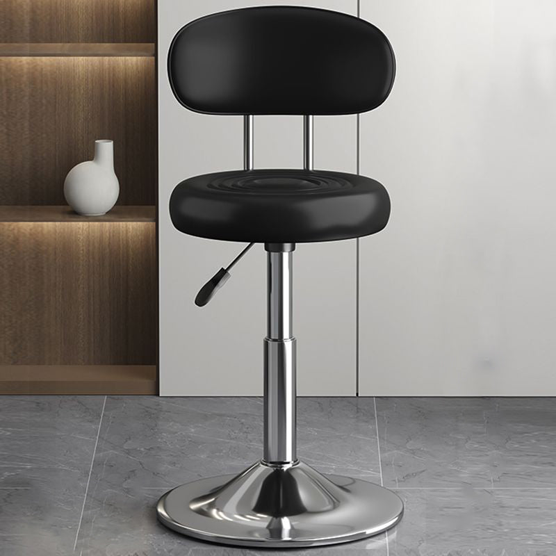 Contemporary Leather Swivel Bar Stool Height Adjustable