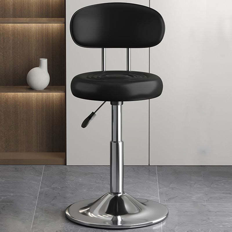 Contemporary Leather Swivel Bar Stool Height Adjustable