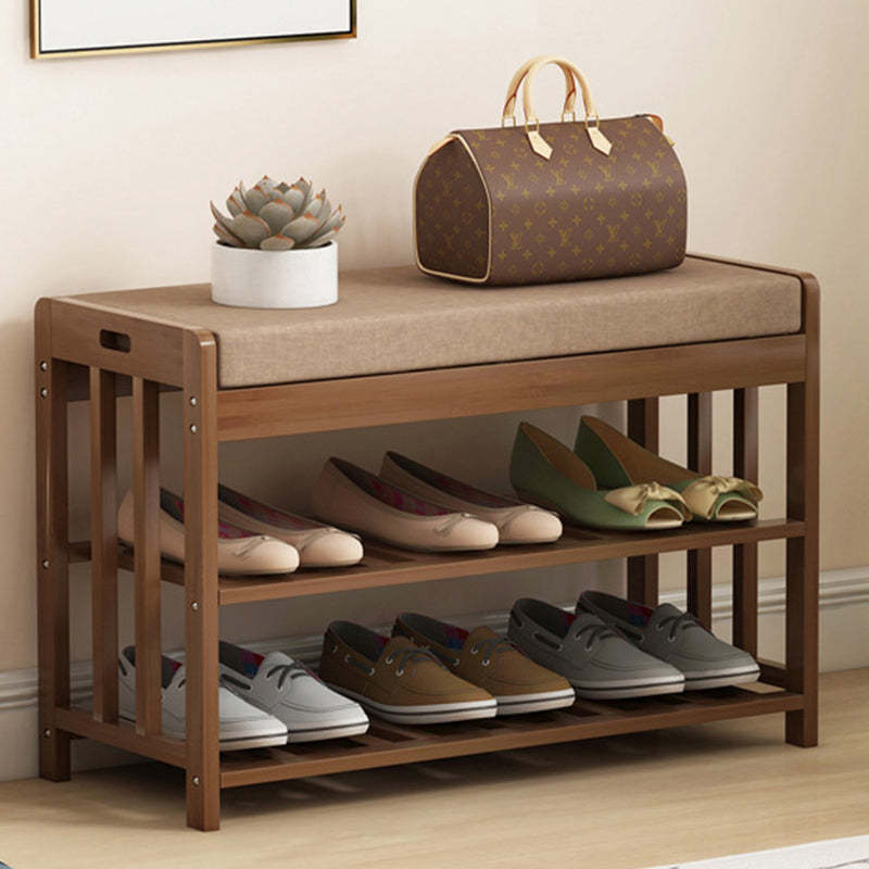 Minimalist Fabric Bamboo Rattan 2-Shelf Shoe Rack