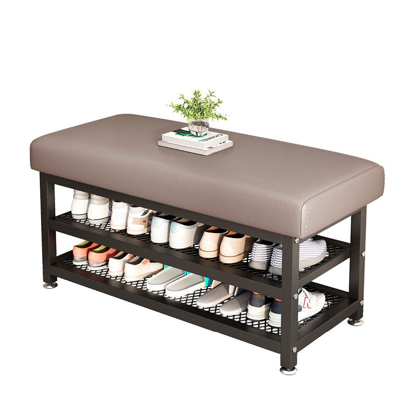 Modern Tech Fabric Steel 2-Shelf Shoe Storage — Gray / White