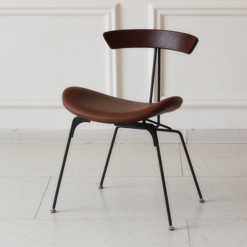 Industrial Ant Arch Wood Leather Dining Chair