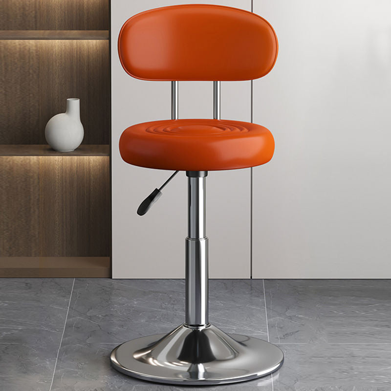 Contemporary Leather Swivel Bar Stool Height Adjustable