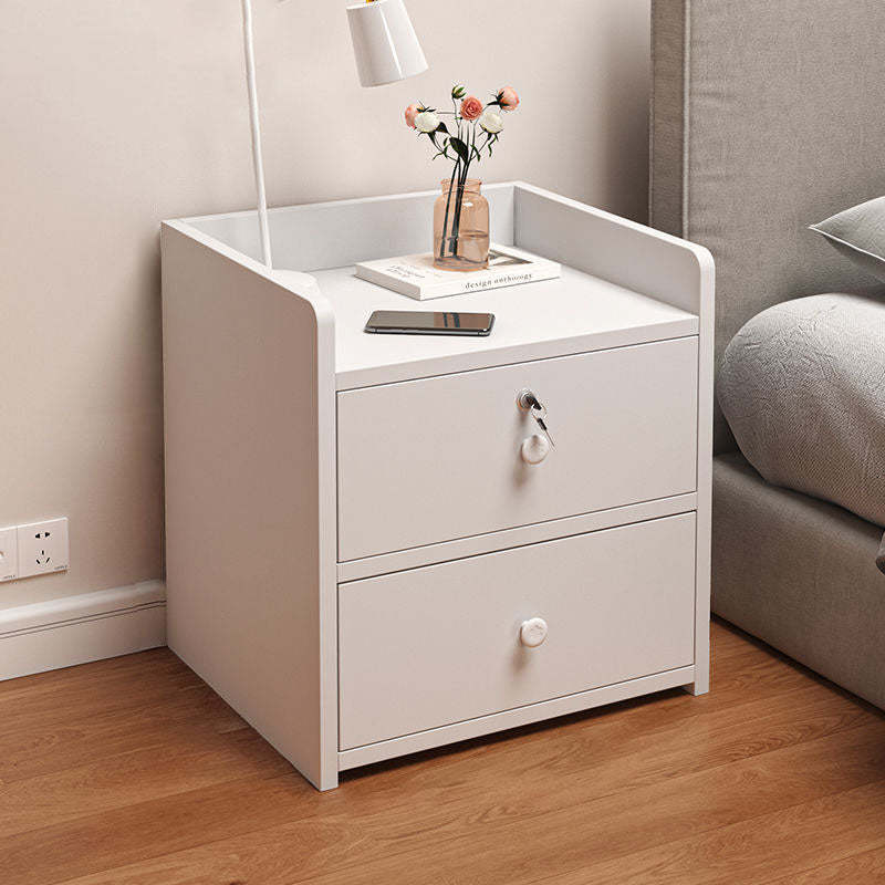 Minimalist Rectangular 1/2/3-Drawer Nightstand — E - 3 Drawer & Lock-free - Morandi Gray