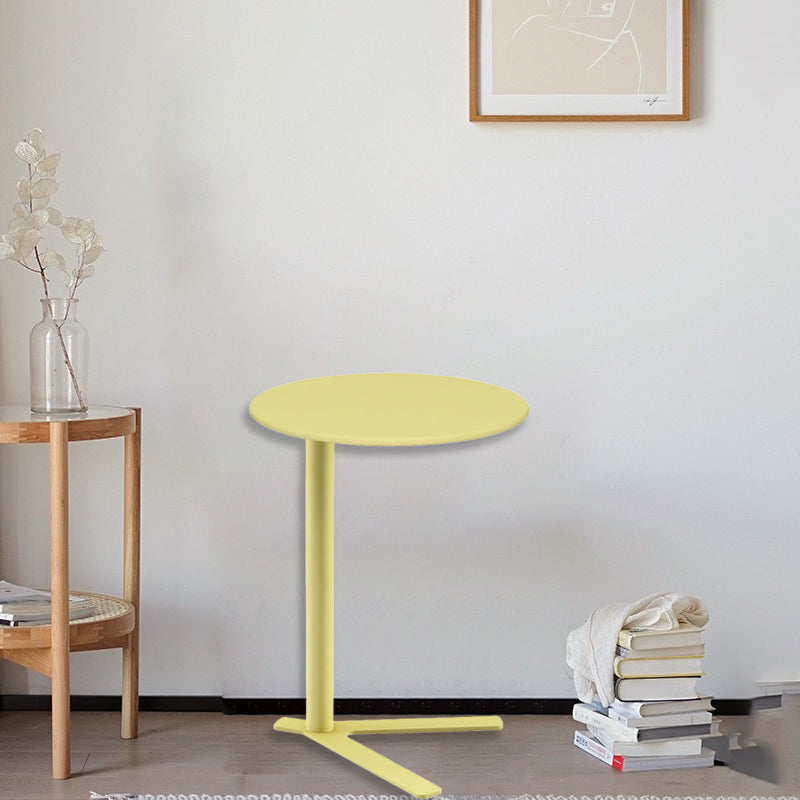 Scandinavian V-Base Iron End Table — Gray