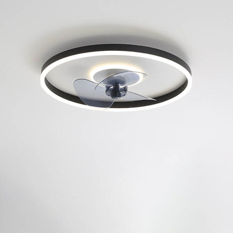 Nordic Minimalist Round LED Flush Mount Fan Light