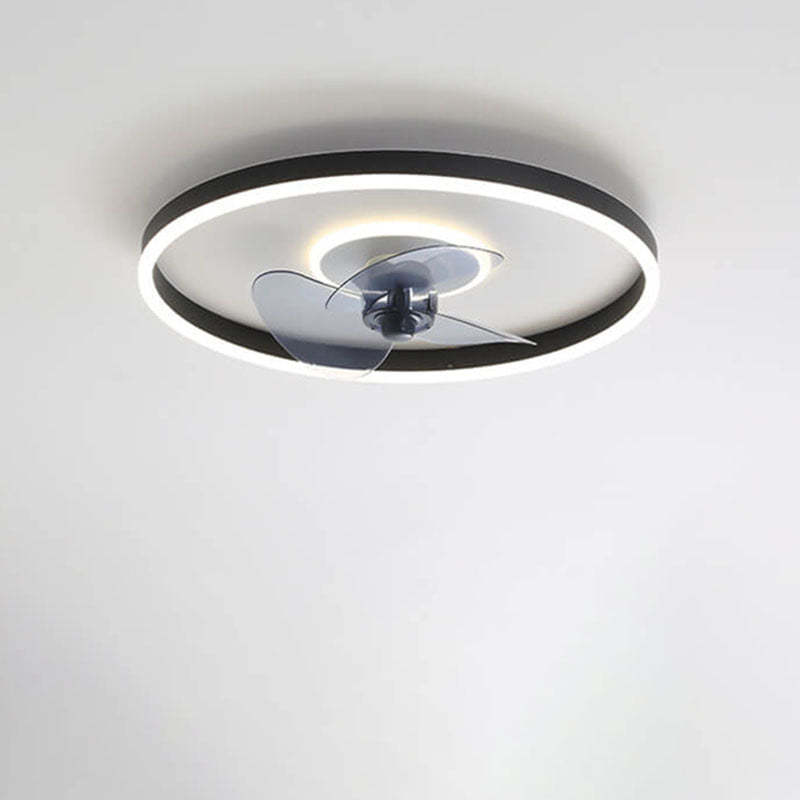 Nordic Minimalist Round LED Flush Mount Fan Light