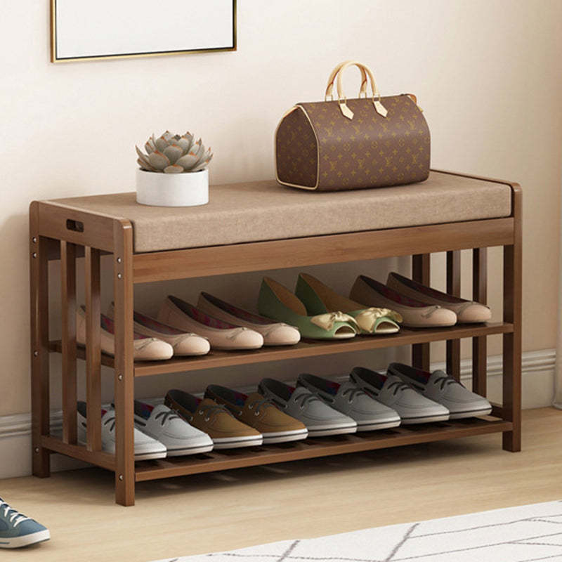Minimalist Fabric Bamboo Rattan 2-Shelf Shoe Rack