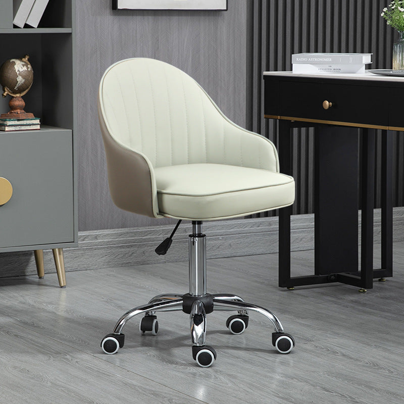 Modern Leather Steel Movable Desk Chair