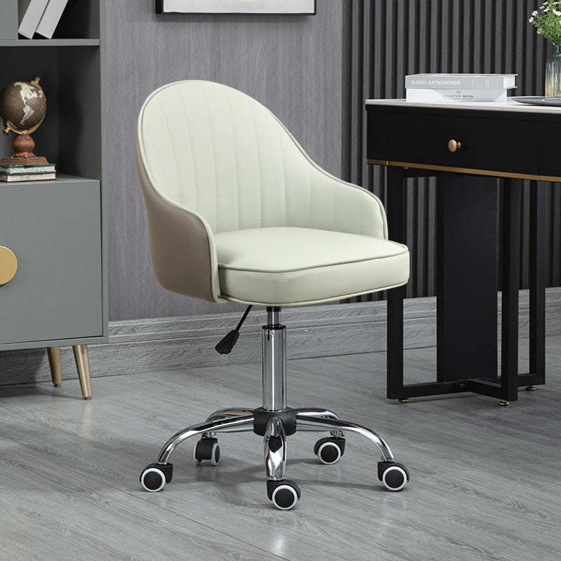 Modern Leather Steel Movable Desk Chair