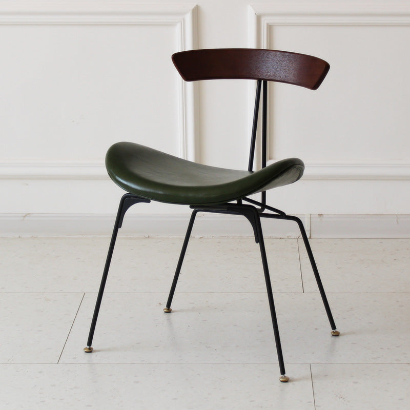 Industrial Ant Arch Wood Leather Dining Chair