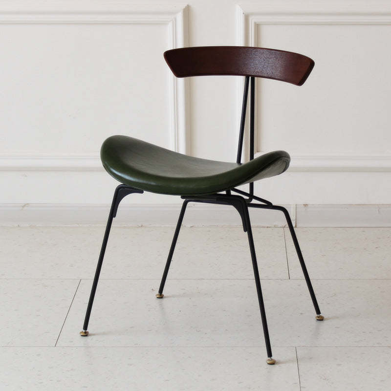 Industrial Ant Arch Wood Leather Dining Chair