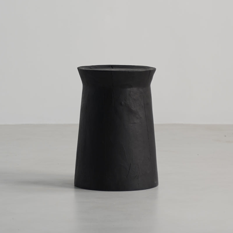 Japanese Wabi-Sabi Wood Geometric End Table — U