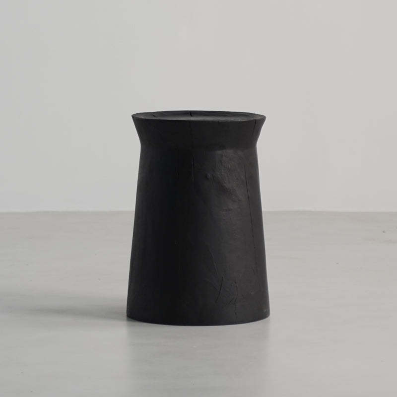Japanese Wabi-Sabi Wood Geometric End Table — U