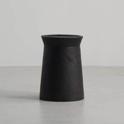 Japanese Wabi-Sabi Wood Geometric End Table — U