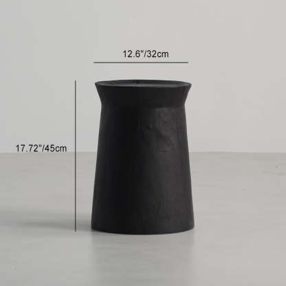 Japanese Wabi-Sabi Wood Geometric End Table