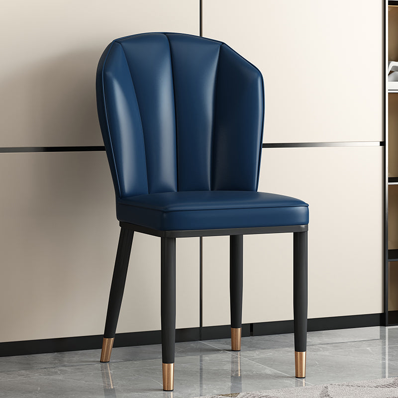 Modern Leather Steel Shell Dining Chair