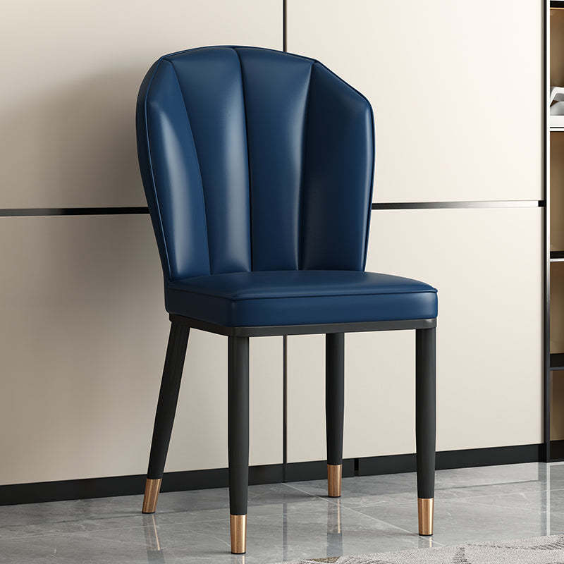 Modern Leather Steel Shell Dining Chair