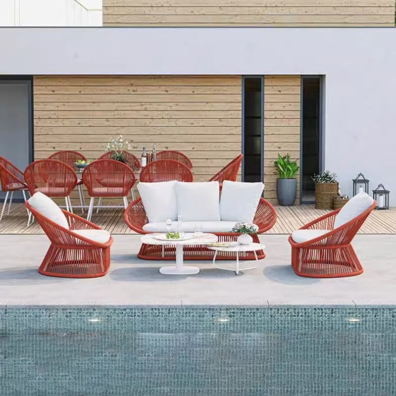 Boho Waterproof Rattan Rope Round Outdoor Side Table