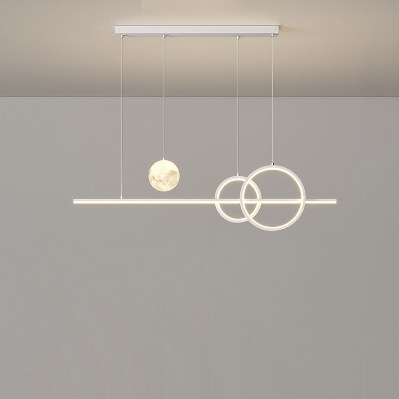 Minimalist Cone Circle Iron Acrylic LED Island Chandelier